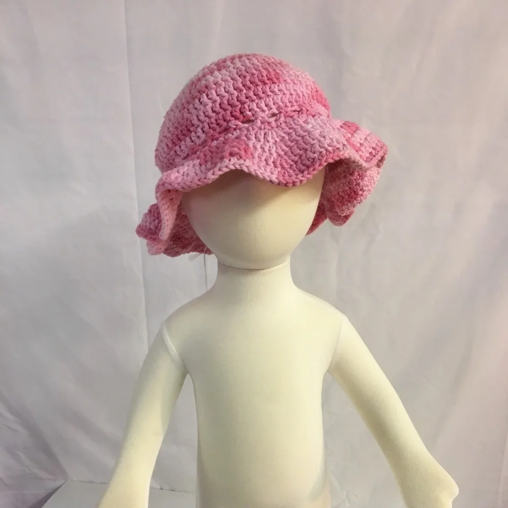 Hat-Pink Sun Hat Crochet Child’s Handmade New